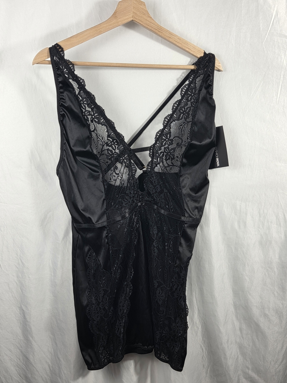 Fashion Nova Sexy Need Your Touch Lace Babydoll Lace-Trim Satin Size L/XL